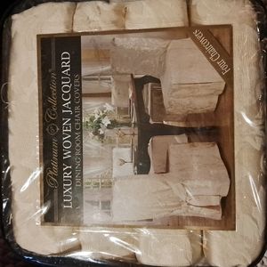 LUXURY CHAIR COVERS WOVEN JACQUARD NWOT
